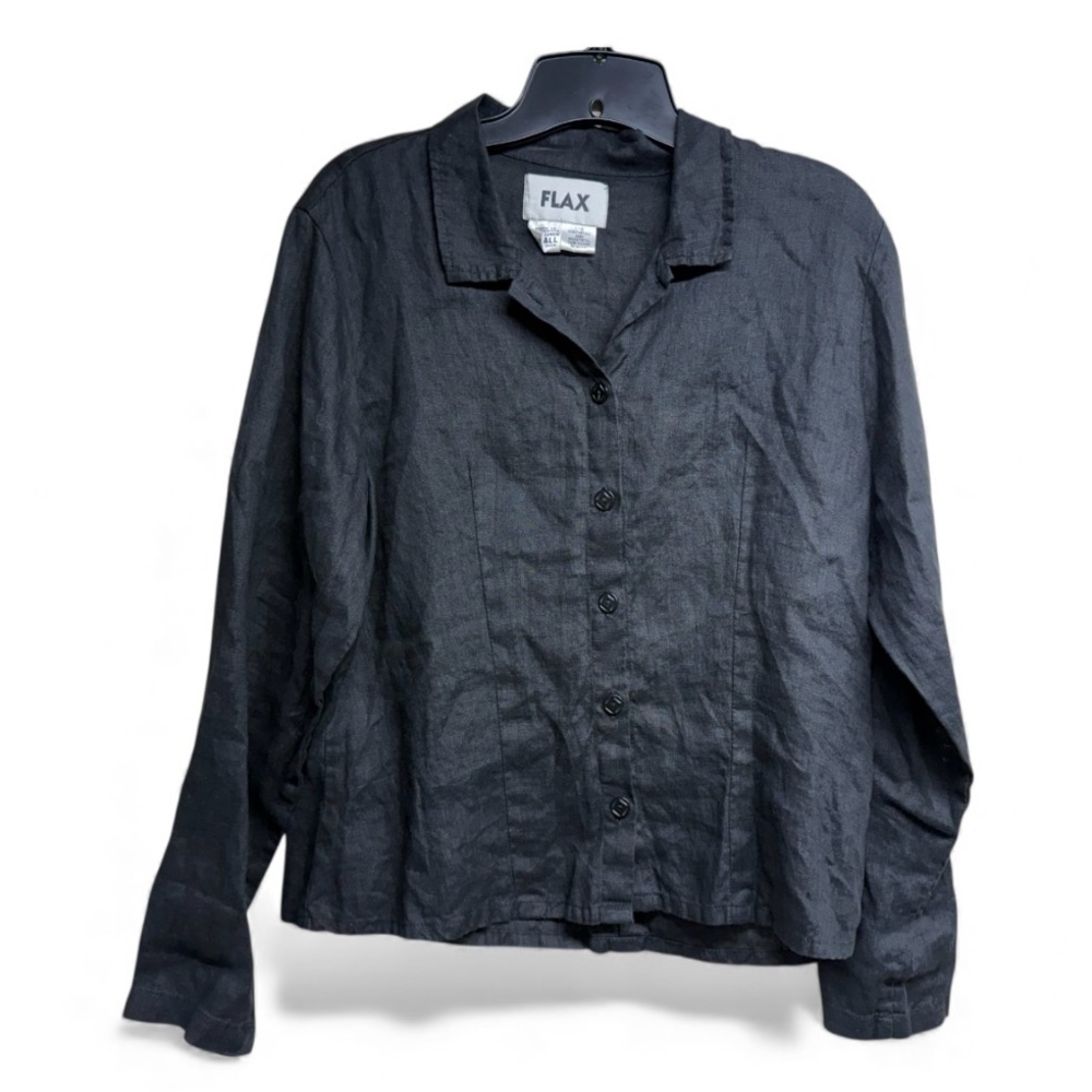 Flax Women's Button Down Linen Shirt Size Small